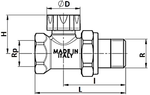 Клапан запорно-балансировочный STOUT прямой Ду15 Ру10 с дополнительным уплотнением