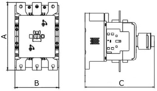 Контакторы трехполюсные Systeme Electric MC1G330 2NO+2NC, катушка управления 48-500В AC/DC, рабочий ток 330А
