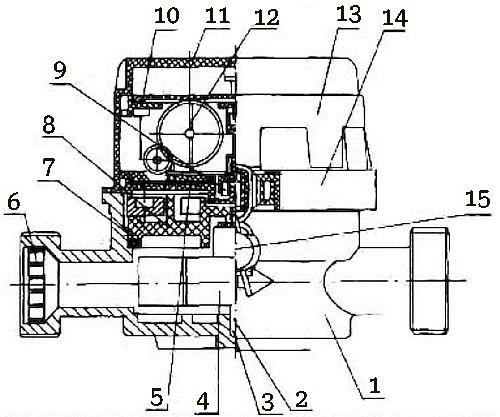 Счетчик горячей воды Тепловодомер ВСГ Ду20 Ру16 крыльчатый, одноструйный, резьбовой, без комплекта  монтажных частей, L=130 мм, до 95°С