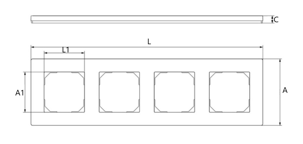 Рамка TOKOV ELECTRIC КПП Pixel 4П 4 поста горизонтальная, степень защиты IP20, корпус - пластик, цвет - белый