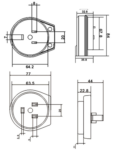 Разъем TOKOV ELECTRIC РШ-ВШ, с заземлением, номинальный ток - 32 А, номинальное напряжение - 250 В, количество полюсов - 2, тип проводки - скрытая, степень защиты IP20, цвет - белый