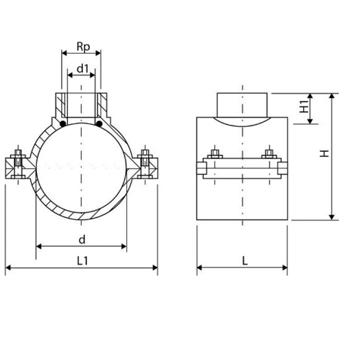 Седелка для полиэтиленовых труб ТПК-Аква Дн32х1/2″ Ру16 с внутренней резьбой и резьбовым выходом