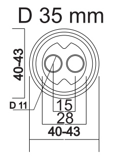 Эскиз картриджа D35 для смесителя  Центр сантехники