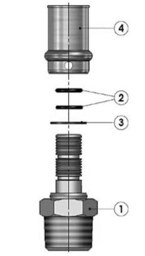 Уголок-переходник соединительный STOUT SFP-0010 32x1″ Ру16 пресс с креплением (водорозетка), латунный, для металлопластиковых труб