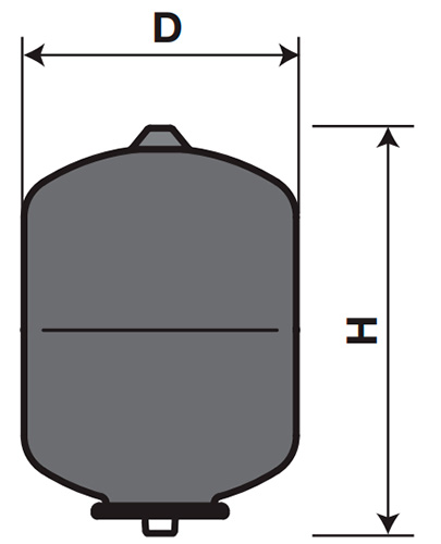 Расширительный бак Uni-Fitt HS PRO Ру6 12л мембранный, для систем отопления, корпус - сталь, цвет - красный
