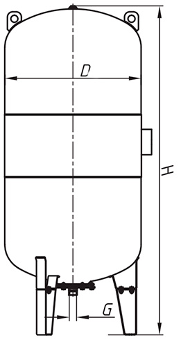 Расширительный бак Uni-Fitt WRV Ру10 750л мембранный, для систем отопления, корпус - сталь, цвет - красный