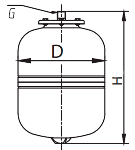 Расширительный бак Uni-Fitt WRV Ру5 18л мембранный, для систем отопления, корпус - сталь, цвет - красный