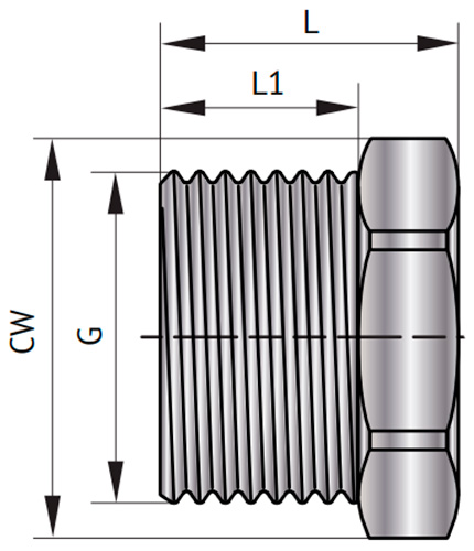 Футорка Uni-Fitt 604G 1/2x1/4″ Ду15x8 Ру30 корпус - латунь, присоединение - наружная/внутренняя резьба