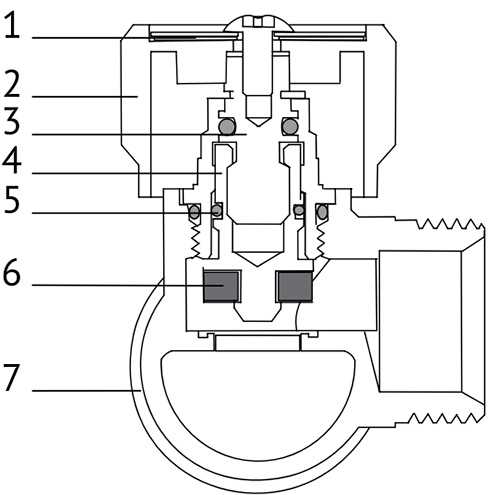 Коллектор Uni-Fitt 414C 3/4″x4x1/2″ Ду20 Ру16 с вентилями и выходами под 90 градусов, наружная/внутрення резьба, материал- латунь, покрытие - хром
