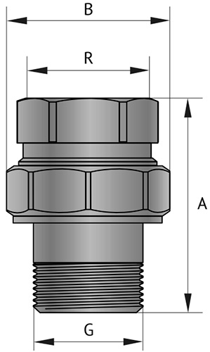 Соединитель латунный Uni-Fitt 3/4″ Ду20 Ру30 разъемный, прямой, с прокладкой O-Ring, корпус - латунь, покрытие - никель, присоединение - наружная/внутренняя резьба, страна - Китай