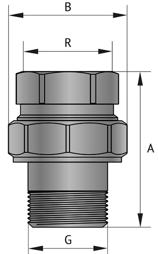 Соединитель латунный Uni-Fitt 3/4″ Ду20 Ру30 разъемный, прямой, с плоским уплотнением, корпус - латунь, уплотнение - паронит, присоединение - внутренняя/наружная резьба