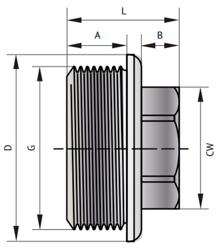 Заглушка Uni-Fitt 608G 1/2″ Ду15 Ру30 корпус - латунь, присоединение - наружная резьба