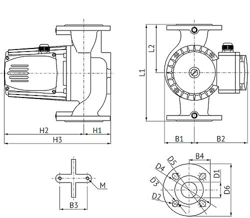 Насос циркуляционный с мокрым ротором Unipump UPF 40-160 250 Ру10 1х230В/50Гц фланцевый