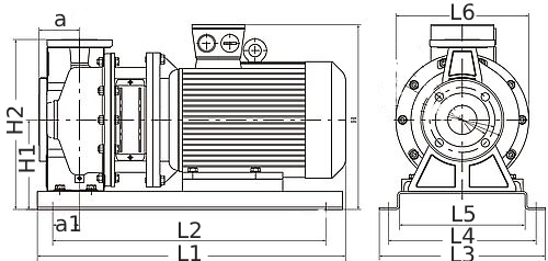 Насос консольно-моноблочный Unipump FS50-32-160-1.5 Ду50х32 Ру10 центробежный, горизонтальный, мощность - 1.5кВт, производительность - 12.5м3/час, напор - 20м, материал рабочего колеса - нержавеющая сталь