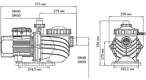 Насос поверхностный Unipump JET POOL SPP 2200FC Ду40/50х40/50 Ру0.7 для бассейна, с предфильтром, мощность - 2.2кВт, производительность - 40м3/ч, напор - 22м, материал рабочего колеса - PPO-GF20