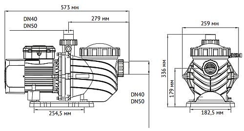 Насос поверхностный Unipump JET POOL SPP 1800 Ду40/50х40/50 Ру0.7 для бассейна, с предфильтром, мощность - 1.8кВт, производительность - 30м3/ч, напор - 20м, материал рабочего колеса - PPO-GF20