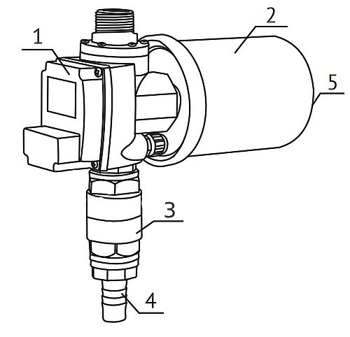 Комплект автоматики Unipump АКВАРОБОТ ТУРБИ-M3 1″ Ру6 с блоком автоматического управления и гидроаккумулятором - 2л