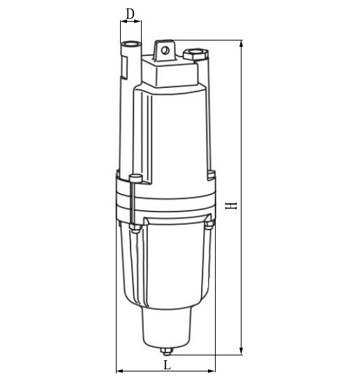 Насос вибрационный Unipump Бавленец-M 40 м с верхним забором воды, мощность - 245 Вт, напор - 75 м, производительность - 20 л/мин, длина кабеля - 40 м, материал - алюминий, ~220/230В/50Гц