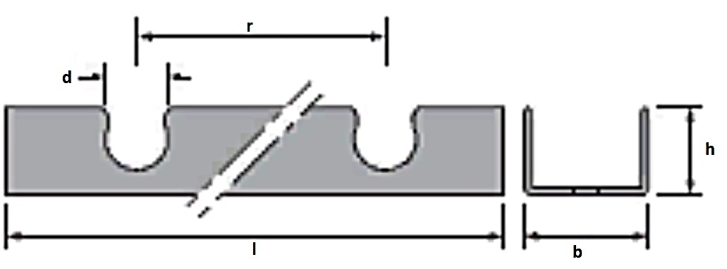 Трак фиксирующий U-образный Uponor Fix для труб 9,9 мм Ц/Ц 20 мм, длина 2,5 м