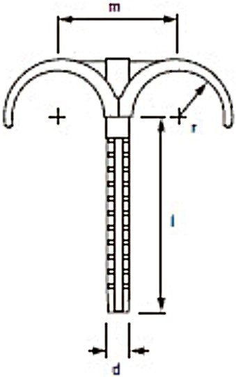 Крюк для труб d=32 мм Uponor Teck 8 см двойной пластиковый