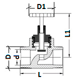 Клапаны запорные Valfex Дн25-32, материал - PP-R, тип присоединения - внутренняя пайка, цвет - серый, угол 90°