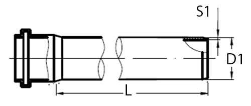 Труба НПВХ Хемкор Дн110х3,2 с раструбом, наружная канализация, длинной 0,56м, коричневая