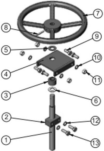 Задвижка шиберная ножевая Valstok VA-013-01-0350-PN6-SsP-HW(N)-N Ду350 Ру6 межфланцевая, шток - невыдвижной, корпус - чугун GJS-400-15 (GGG40), нож - нержавеющая сталь AISI304, уплотнение - NBR, управление - штурвал