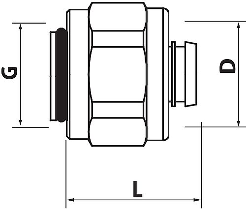 Адаптер зажимной Valtec VTc.709 Дн16x2.0-G1/2″ Ру10 латунный, с накидной гайкой, внутренняя резьба (евроконус), для PE-X труб