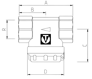 Фильтр механический Valtec VT.388.N.05  3/4″ Ду20 Py16 внутренняя/внутренняя резьба, латунный, прямой