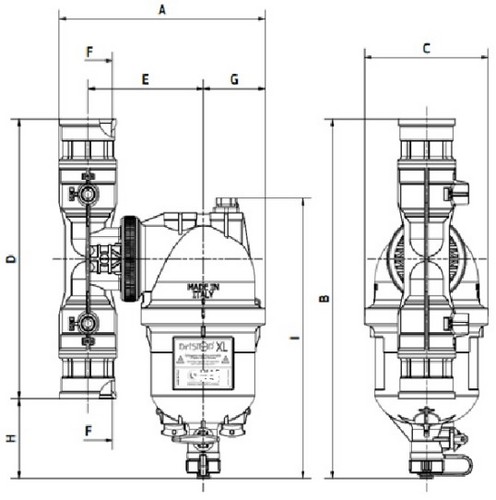 Фильтры-дешламаторы VALTEC VT.381 1″ Ду25 Ру3 Dirstop XL с пластиковым корпусом