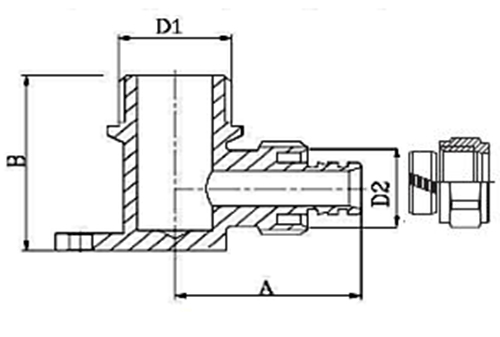Угольник обжимной для металлопластиковых труб Valtec VTm.355.N.001604 Дн16х1/2″ Ру25, латунный, присоединение компрессионное / наружная резьба (водорозетка)
