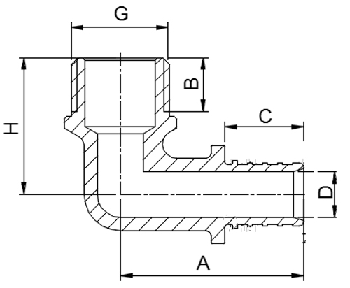 Угольник надвижной для полиэтиленовых труб Valtec VTm.453.BG.003206 Дн32х1″ Ру16, латунный, присоединение аксиальное / наружная резьба, для труб SDR 7.4