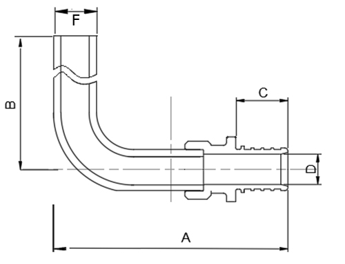 Угольники надвижные для полиэтиленовых труб Valtec VTm.481.PC Дн16-20 Ру16, латунные, хромированные, с плавным поворотом, присоединение аксиальное, для труб SDR 7.4