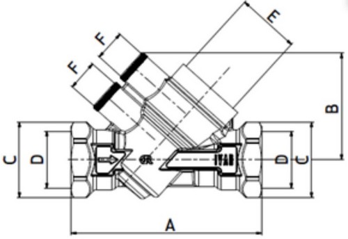 Стабилизатор расхода автоматический VALTEC VT.PICV.G.04 1/2″ Ду15 Ру25 регулируемый, динамический, резьбовой, присоединение - внутреннняя/внутренняя резьба