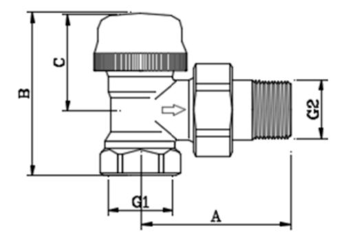 Клапаны радиаторные Valtec VT.031.N Ду15-20 Ру10 угловые