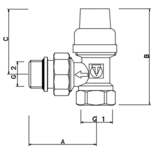 Клапаны радиаторные Valtec VT.031.NR Ду15 Ру10 угловые с дополнительным уплотнением