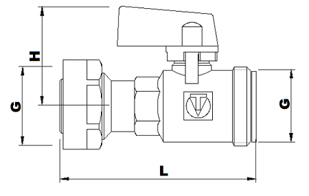 Кран шаровой Valtec VTc.720.NE.0005 3/4″EK Ду20 Py10 ВР-НР для коллектора, корпус - латунь, присоединения евроконус