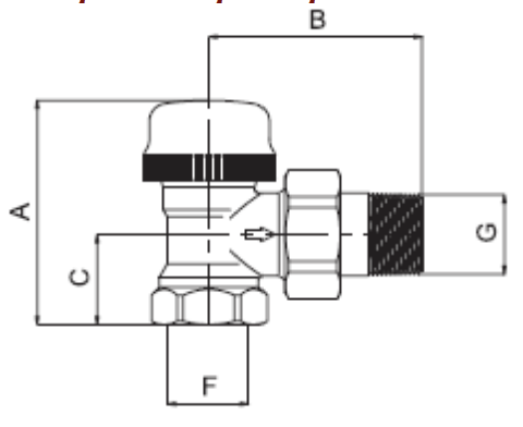 Клапаны радиаторные Valtec VT.037.N Ду15-20 Ру10 угловые, с преднастройкой (KV 0.1-0.6)