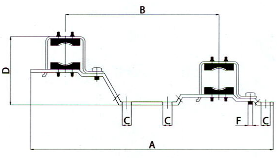 Кронштейн Valtec VTc.IV130.N.0600 1″ Ду25 для коллекторов 500n-e и 560n-e1″ (1шт), корпус - нержавеющая сталь