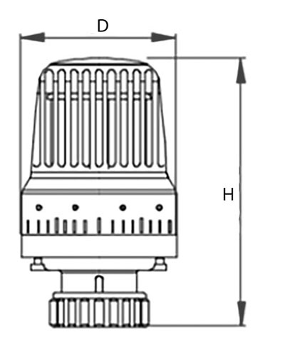 Термостатическая головка VALTEC VT.3011 с выносным погружным датчиком температуры, диапазон регулировки - 20-62°C, капиллярная трубка - 2 м