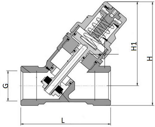 Редукторы давления VALTEC VT.081.N 1/2″ Ду15 Ру16 поршневые, от 2 до 5 бар, корпус - латунь CW617N