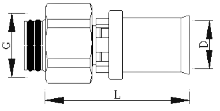Соединитель коллекторный Valtec VTc.712.N.1604 16(2,0)x1/2″ Дн15 Ду15 Py10 ВР для металлопластиковой трубы с переходом на конус , пресс, корпус - латунь