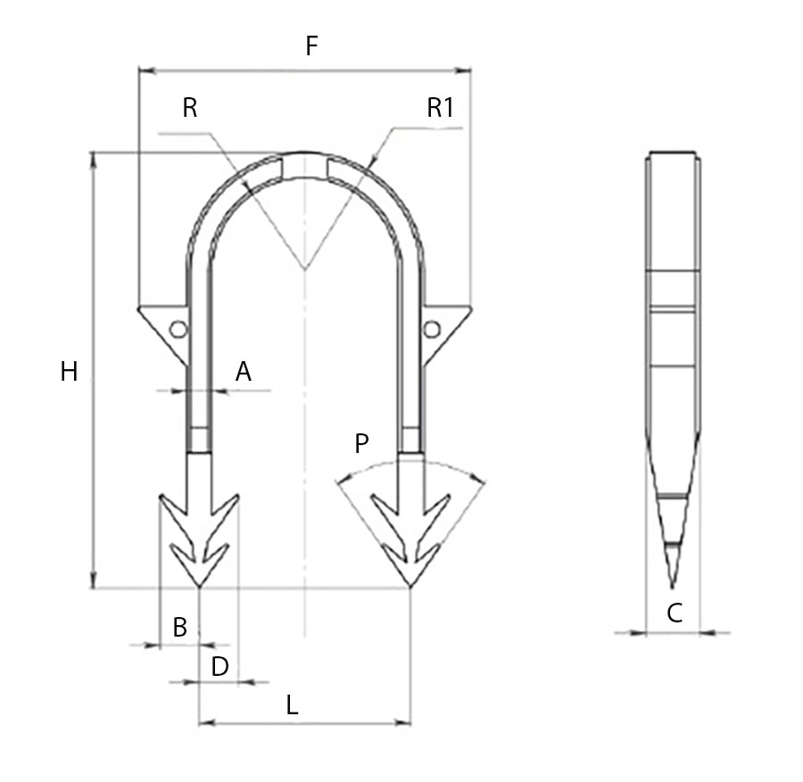 Скоба VALTEC 10000008  якорная U-образная монтажная в обойме для труб 16-20мм