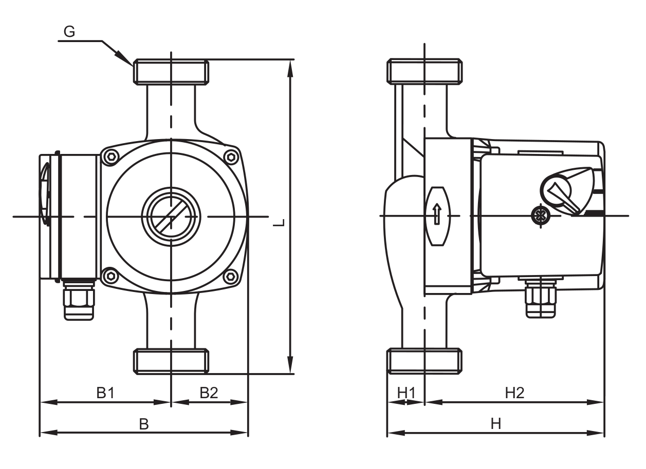 Насос циркуляционный Shinhoo BASIC S 25-8S 180 Ду25 Ру10, напор - 8 м, напряжение - 230 В, количество скоростей - 3, монтажная длина - 180 мм, присоединение - резьбовое