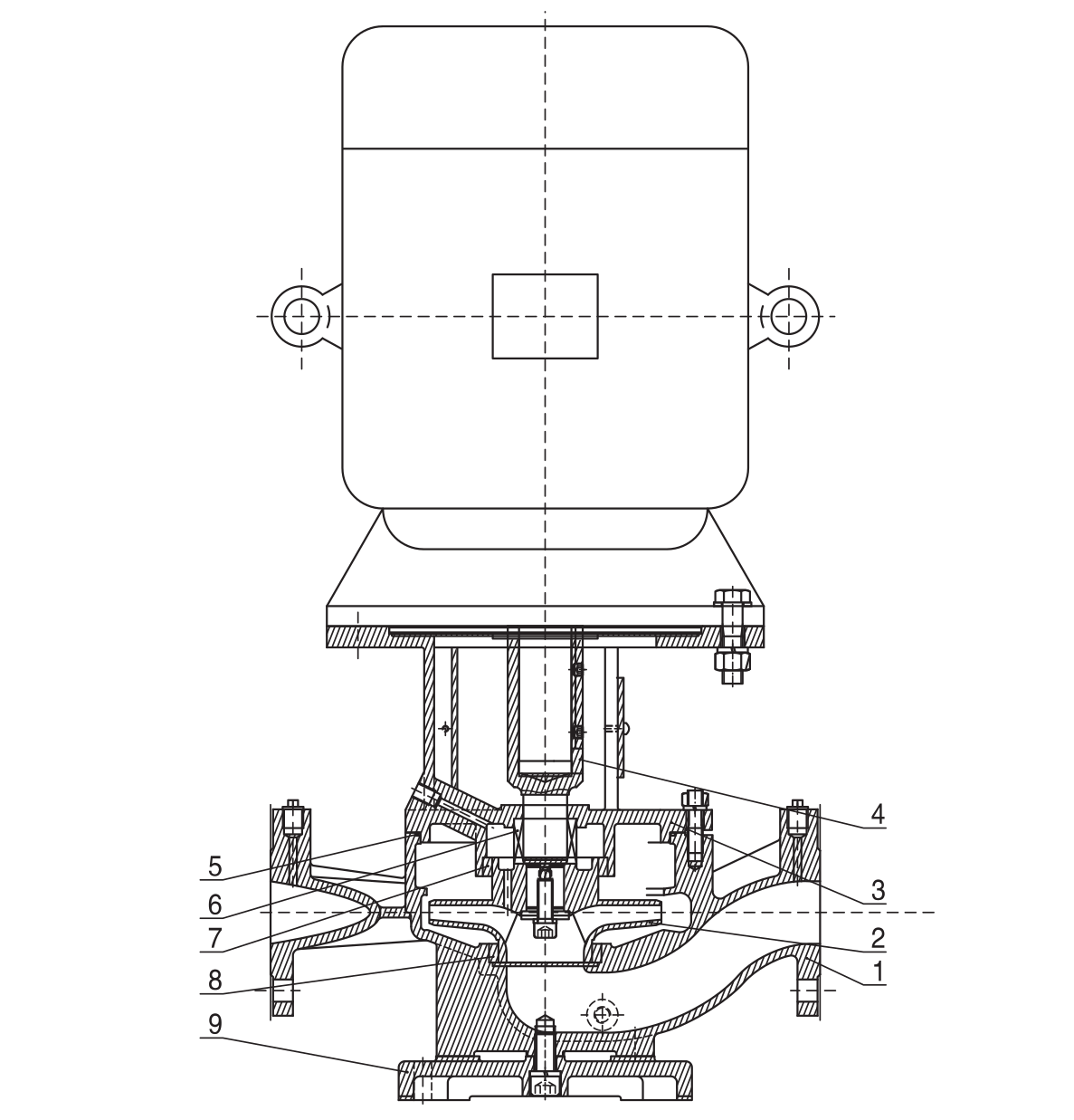 Насосы ИН-Лайн Vandjord TPV Ду32-150 Ру16, напор – 130-380 дм, мощность - 0.75-22 кВт, количество полюсов – 2-4, корпус - чугун HT250