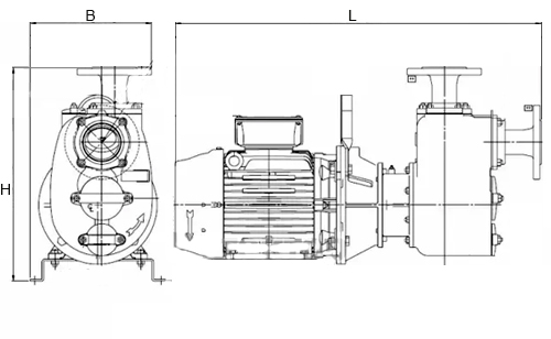 Насос самовсасывающий Varisco JE 4-160 G10 NT20 Ду100x100 Ру2.5 моноблочный для загрязненной воды, центробежный, с рабочим колесом открытого типа, максимальный напор - 24 м, максимальная производительность - 150 м3/час, 230/400 В
