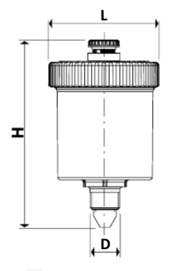 Эскиз габариты и размеры воздухоотводчик муфтовый поплавковый Giacomini R99