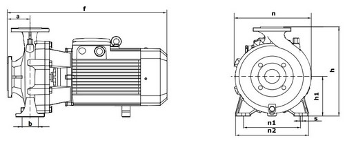 Насосы моноблочные Wellmix NBW 100-80 поверхностные, корпус - чугун EN-JL 1030, мощность - 3-45кВт, напор - 9-75.5м, производительность - 1283-2750л/мин, 380В