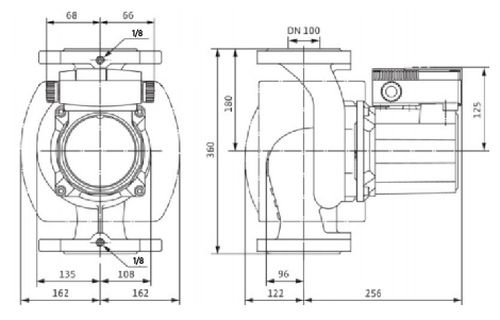 Насос циркуляционный Wilo TOP-S100/10 DM Ду100 Ру10 трехфазный, с мокрым ротором, напор - 10 м, 50 Гц, 400B, материал - чугун