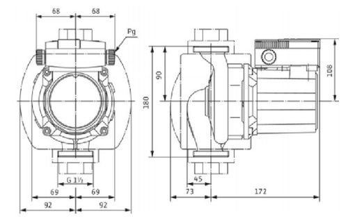 Насос циркуляционный Wilo TOP-S25/10 EM Ду25 Ру10 однофазный, с мокрым ротором, напор - 10 м, 50 Гц, 230B, материал - чугун